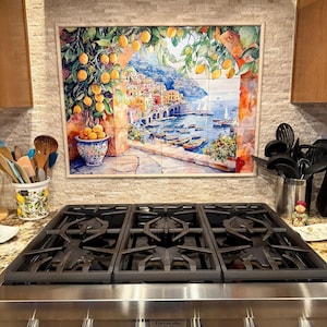 Italian Amalfi Coast Ceramic Tile Mural / Mosaic Two Sizes To Choose From: Lemon Wood image 8