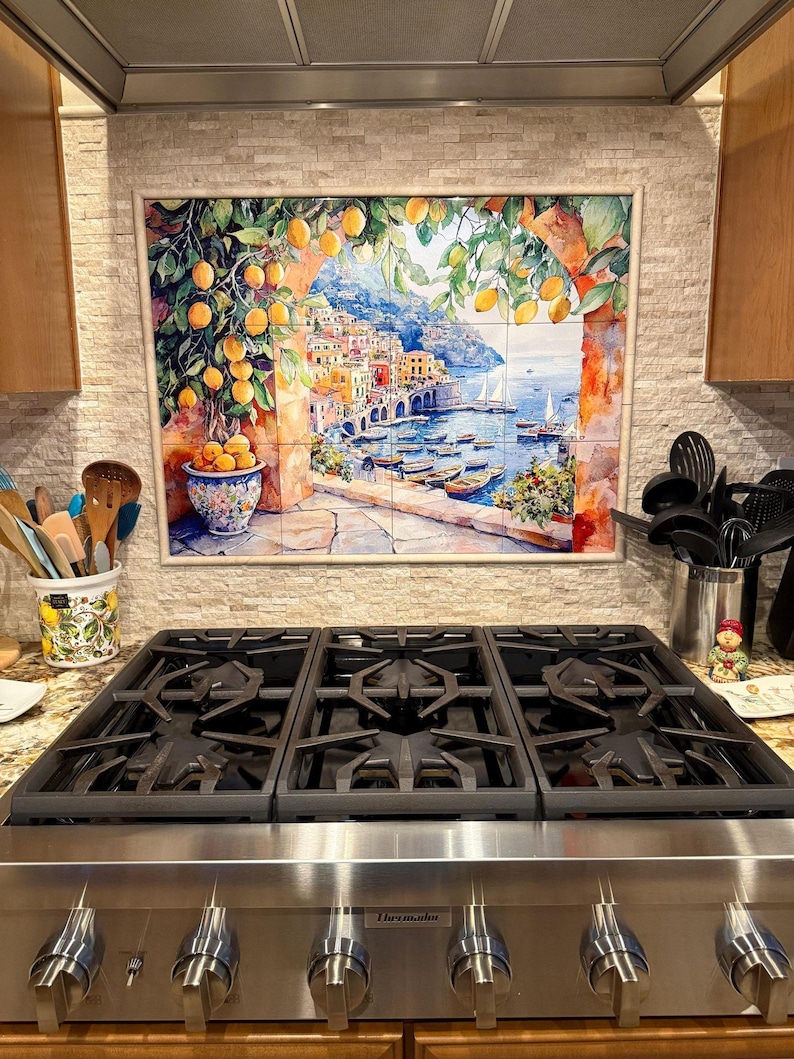 Italian Amalfi Coast Ceramic Tile Mural / Mosaic Two Sizes To Choose From: Lemon Wood image 8