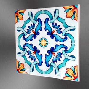 Pack of 10 Sicilian Ceramic Tiles: selectable patterns, 4.25/6 inches, 10.8/15.2 cm sizes
