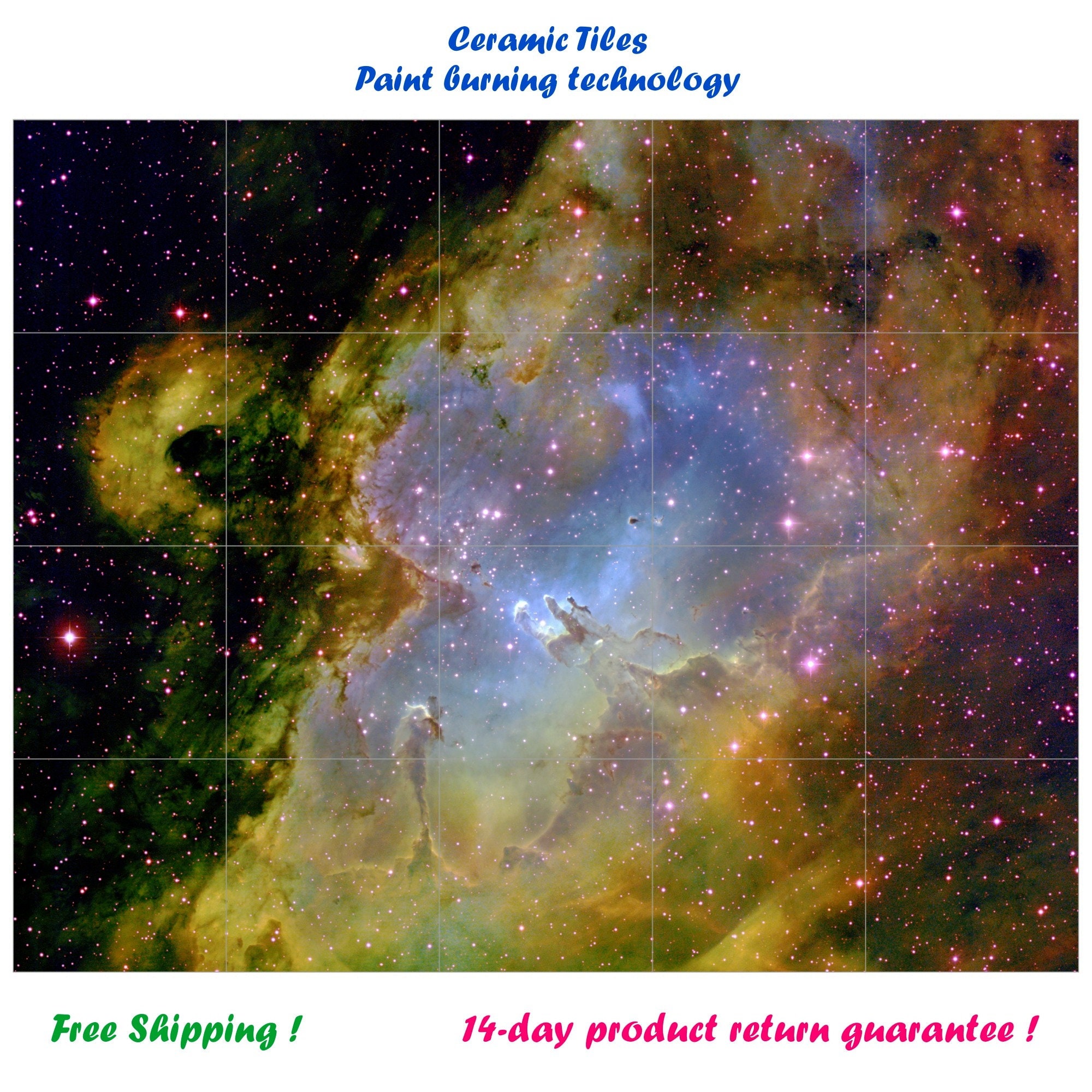 GALAXY CERAMIC TILES Nebula Universe Outer Space Stars Celestial