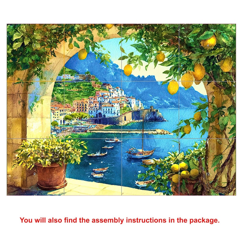 Ravello, Amalfi Coast Ceramic Tile Mural / Mosaic Two Sizes To Choose From: Lemon Wood