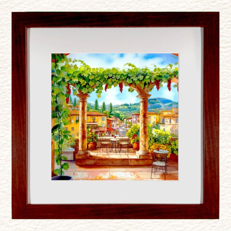 TUSCANY Series CERAMIC PAINTING 2 Style Options Italian Painting Tuscany Painting Mediterranean Painting Handmade Painting Home Décor