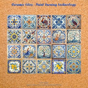 Pack of 5 ITALIAN CERAMIC TILES Style Options Deruta Vintage Wall Decor Kitchen Art Vintage Home Decor Ceramic Wall Tile Kitchen Decor