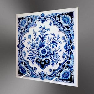 Pack of 5 DUTCH CERAMIC TILES Style Delft Blue Options Retro Wall Art Dutch Wall Art Vintage Wall Decor Kitchen Decor Blue White Tiles