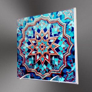 Pack of 5 Moroccan Ceramic Tiles: selectable patterns, 4.25/6 inches, 10.8/15.2 cm sizes