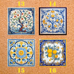 Pack of 5 ITALIAN CERAMIC TILES Style Options Deruta Vintage Wall Decor Kitchen Art Vintage Home Decor Ceramic Wall Tile Kitchen Decor
