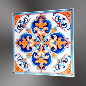 Pack of 5 Spanish Ceramic Tiles: B&Y selectable patterns, 4.25/6 inches, 10.8/15.2 cm sizes