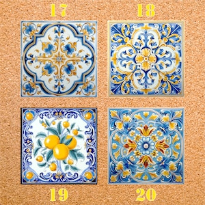 Pack of 5 ITALIAN CERAMIC TILES Style Options Deruta Vintage Wall Decor Kitchen Art Vintage Home Decor Ceramic Wall Tile Kitchen Decor