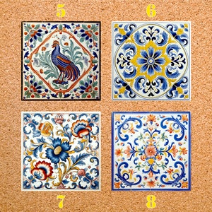 Pack of 5 ITALIAN CERAMIC TILES Style Options Deruta Vintage Wall Decor Kitchen Art Vintage Home Decor Ceramic Wall Tile Kitchen Decor