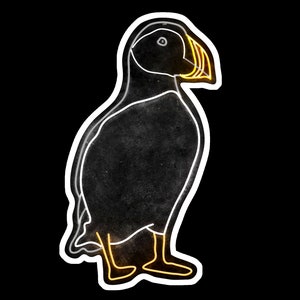 Atlantic Puffin Neon Design Sticker