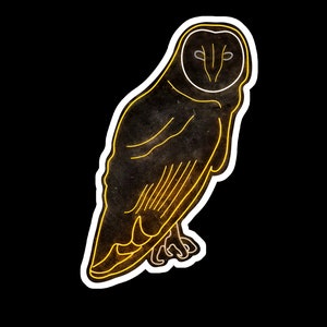 Effraie des clochers perché au néon Sticker
