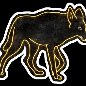 Coyote Neon Sticker