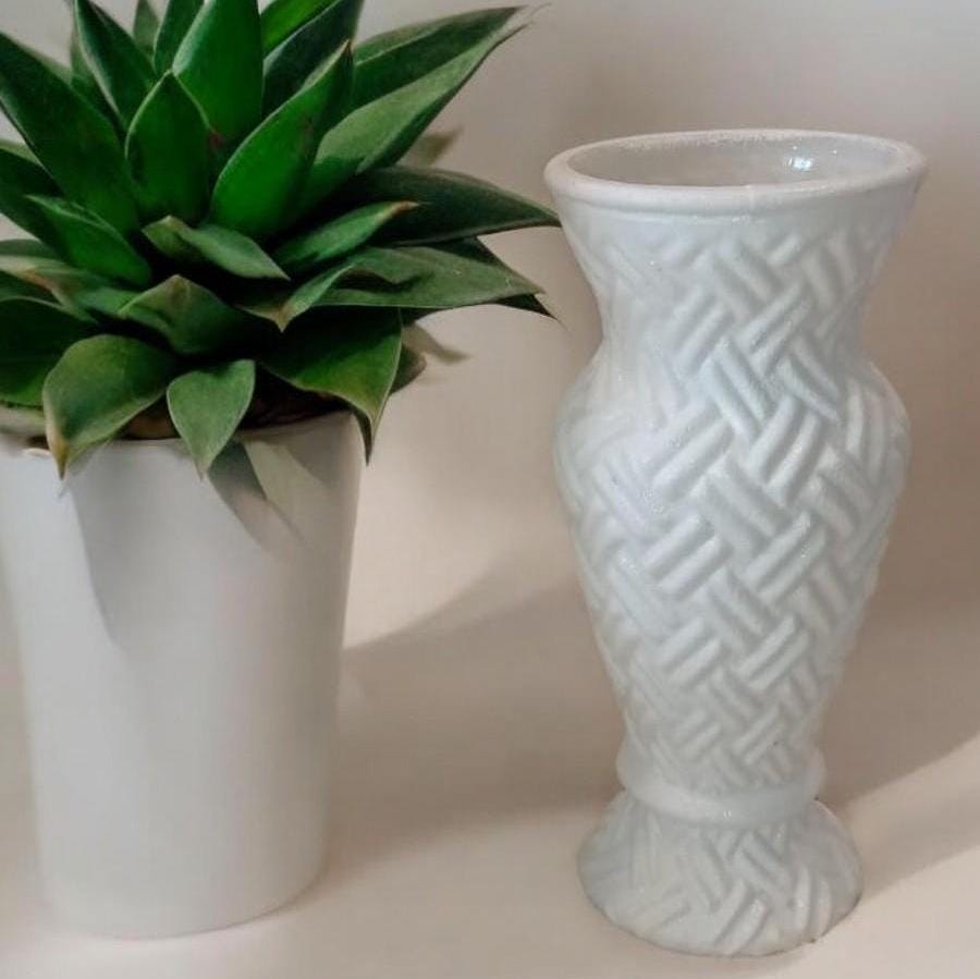 White Vase, Glass Vase, Wedding Decor, Home Decor Items, Housewarming Gifts, Unique, Modern, Garden Decor, Room Decor