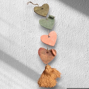 Heart Wall Hanging, Wall Hanging, Mothers Day Gift, Heart Decor, Ceramic Hearts, Handmade Ceramic Ornament, Unique, Home Gifts for Mom