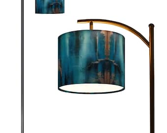 Blue Patina Copper Arc Floor Lamp (Made in USA)