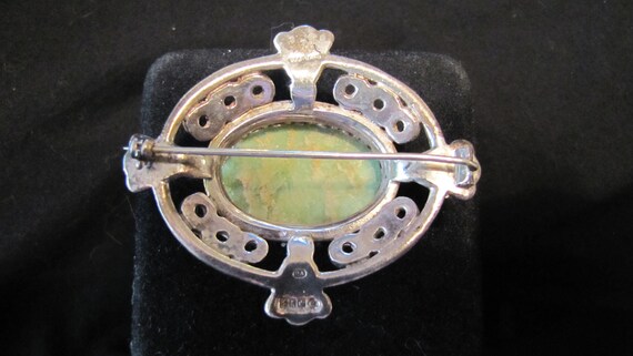 Scottish Silver Amazonite Brooch - image 2