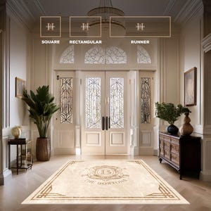 Family Name Entry Rug Personalized Custom Monogram Welcome Mat Non-Slip Machine Washable Indoor Door Mat Housewarming Gift Marble Rug AA0007