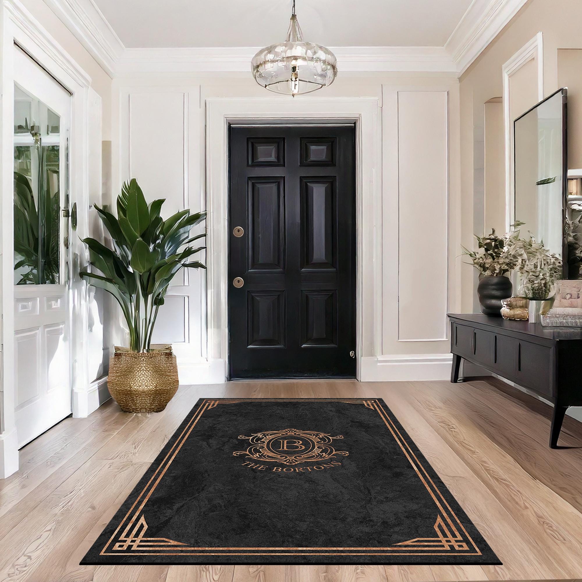 Family Name Entry Rug Personalized Custom Monogram Welcome Mat Non-slip ...