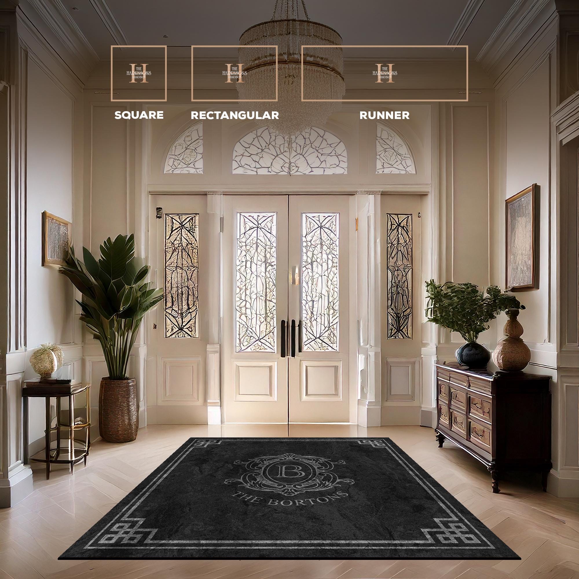 Family Name Entry Rug Personalized Custom Monogram Welcome Mat Non-slip ...
