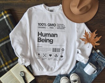 100% Mensch Sweatshirt psychische Gesundheit Bewusstsein Pullover motivierend spirituell ästhetisch Pullover lustiges inspirierendes Wellness Geschenk