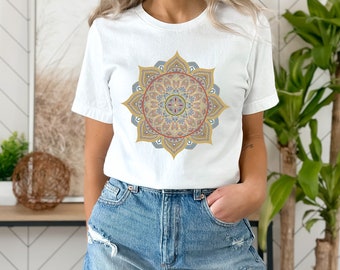 Mandala-T-Shirt Geometrische Alchemie Esoterik Symbolisches Hemd Ästhetische Witchy-Kleidung Blume des Lebens Magisches Cottagecore-Hemd Grafik-T-Shirt