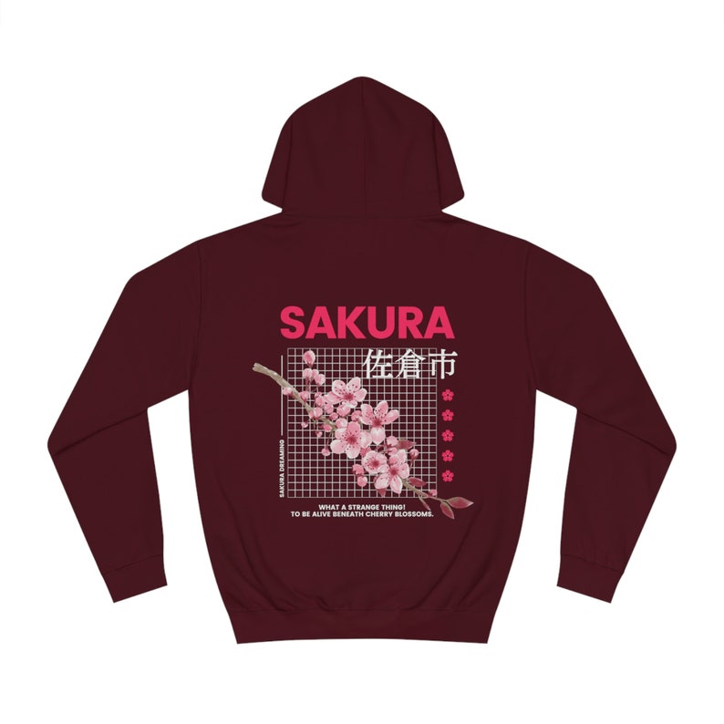 Cherry Blossom Sakura Blue Women Pullover Hoodie 