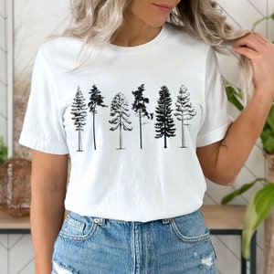 Pine Trees T-shirt Evergreen Trees Forest Tshirt Trees Shirt Gift for Nature Lover Camping Graphic Tee Hiking Adventure Cottagecore Shirt