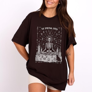 Tarotkaart The Spiritual Bit*h Top, grappig T-shirt Boho Alchemist, T-shirt Witchy Occult Wicca, Mystical Gothic Graphic Tee, Shirt Alchemy
