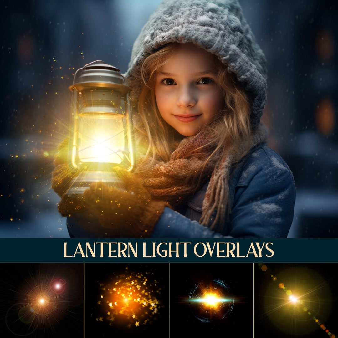 60 Lantern Light Overlays, Lens Flare Effect, Sunlight Digital Photo Editing Textures