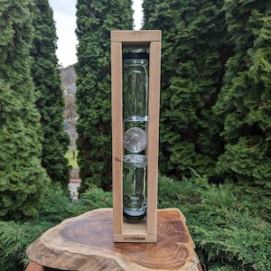 Light column 57 cm with 7 cm rock crystal sphere / energy through rock crystal and energized water