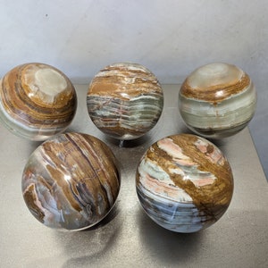 Onyx marble ball 10 cm / unique pattern / in 5 variations