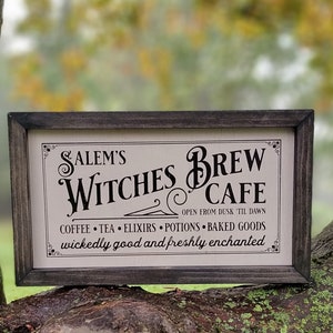 WITCHES BREW CAFE, Halloween sign, wood sign, Halloween, witch, Halloween decor, spooky