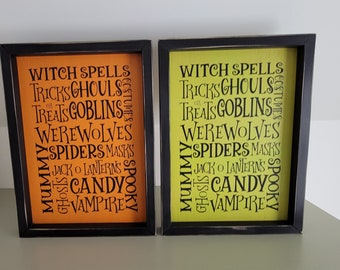 Witch Spells Wood Sign: Farmhouse Halloween Decor