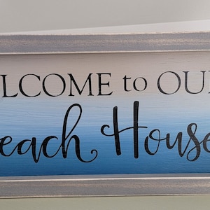 Handmade Beach House Welcome Sign: Coastal Wood Decor (6.5&quot;x14&quot;)