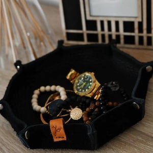 Leather Jewelery Tray - Catchall & Valet Tray, Groomsmen or Bridesmaid Gifts