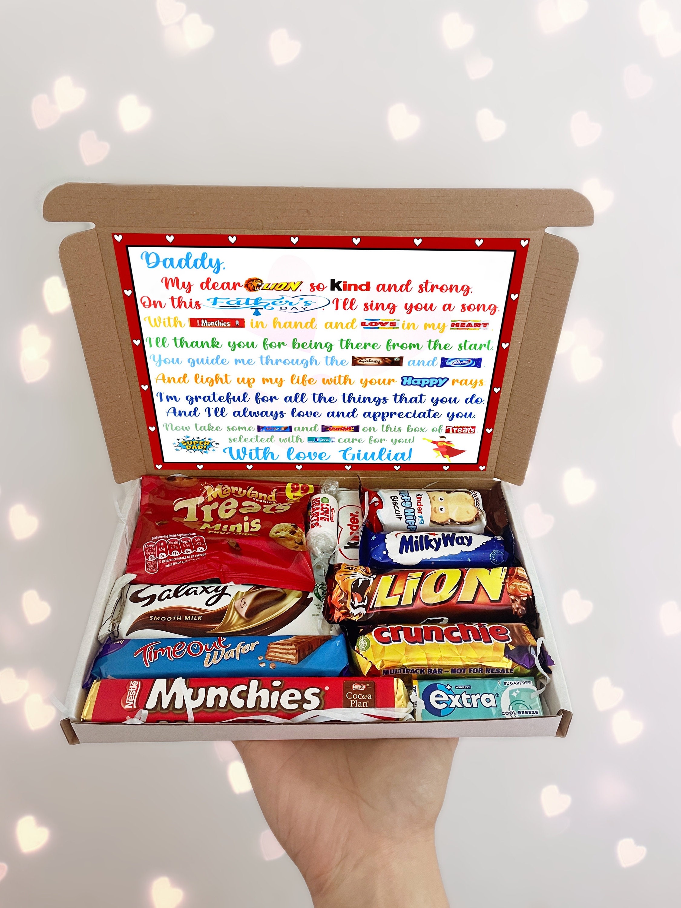Daddy Personalised Chocolate Poem Box Gift for Father’s Day , Special ...