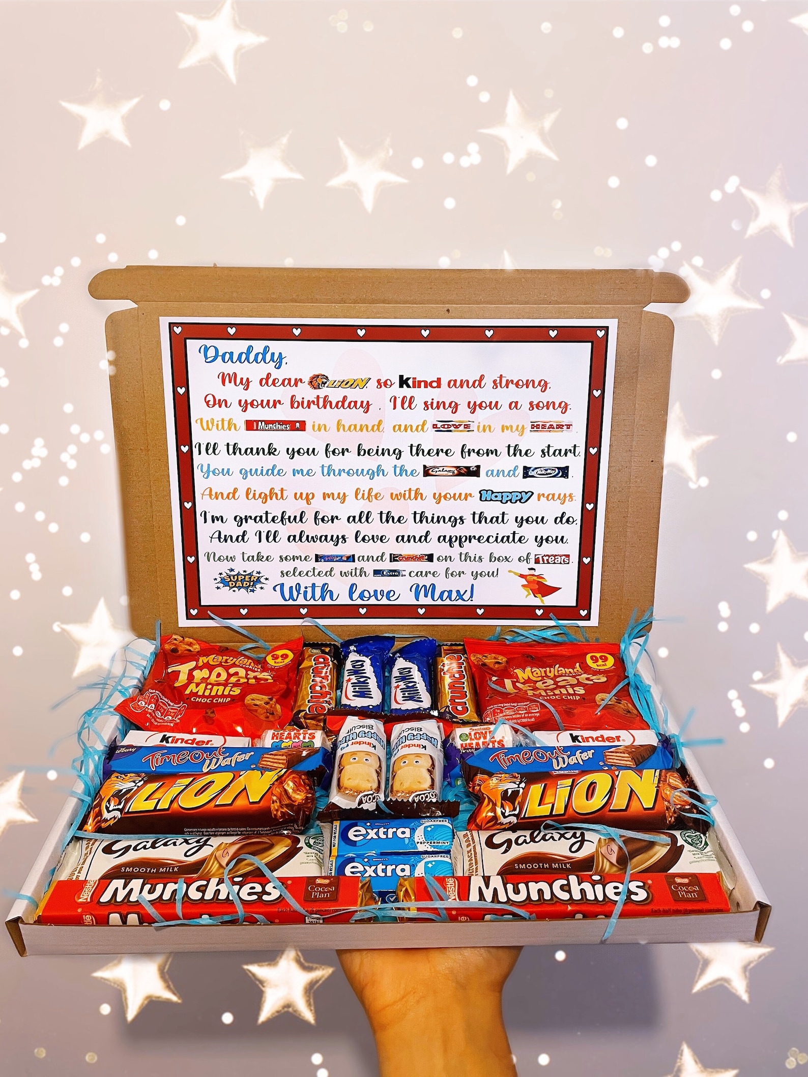 Daddy Personalised Chocolate Poem Box Gift for Father’s Day , Special ...