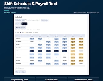 Employee Shift Schedule & Payroll App | Offline Payslip Tool for Small Business