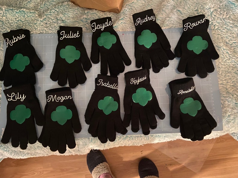 Girl Scout Gloves. Black Gloves Etsy