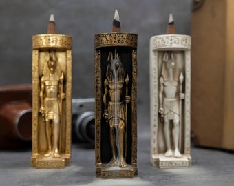 Anubis Incense Holder, Antique Anubis Backflow Incense Burner, Egyptian Statue Candle Holder, Pharoah Statue, Anubis statue candle holder