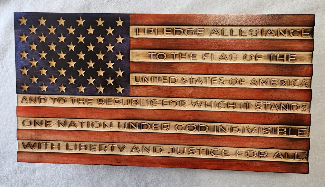 Rustic American Flag Pledge of Allegiance Solid Hardwood Etsy