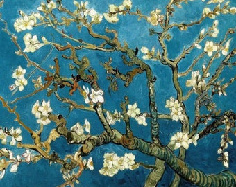 Van Gogh Almond Blossom Art Patrón de punto de cruz contado Envío gratis Artista de diseño de bordado a mano PDF Patrones vintage y cómo hacerlo