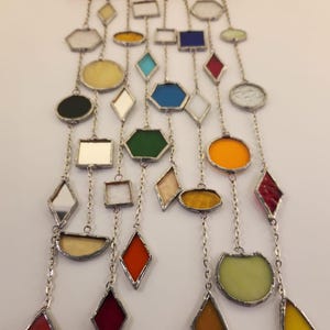 Stained Glass Tassel Hanging Art | Colorful Stained Glass Windows Decor | Unique Home Accents & Gifts