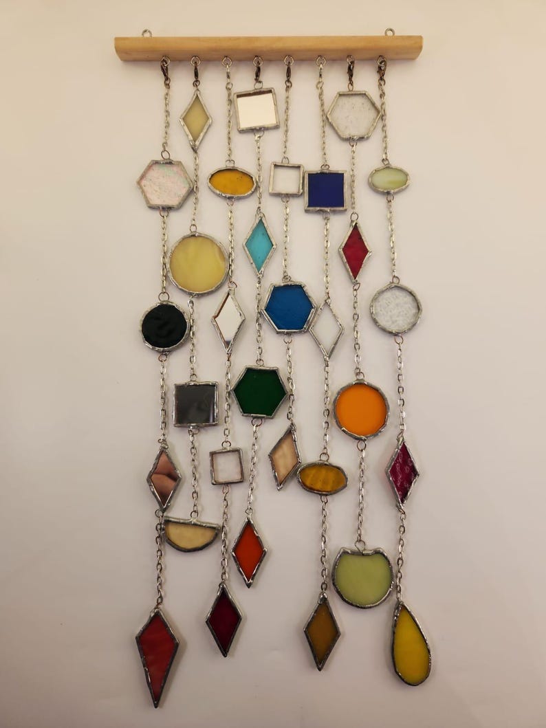 Stained Glass Tassel Hanging Art | Colorful Stained Glass Windows Decor ...