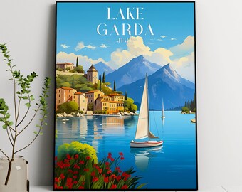 Lake Garda Travel Poster: Italy Art Print (Digital Download)