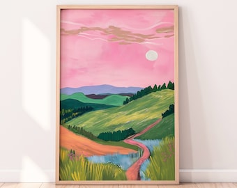 Irish Landscape Print: Colorful Abstract Ireland Painting (Digital Download)