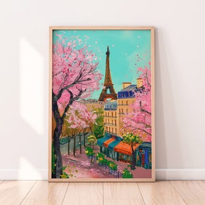 Paris Travel illustration, Eiffel Tower drawing, Housewarming gift