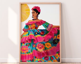 Chiapas Woman Illustration Print, Mexican Wall Art, Hispanic Art, Folklore Art, Hispanic Heritage Month, Latin American Portrait