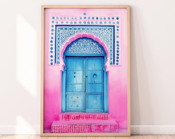 Chefchaouen, Morocco Architecture Illustration, Wall art, Digital Download