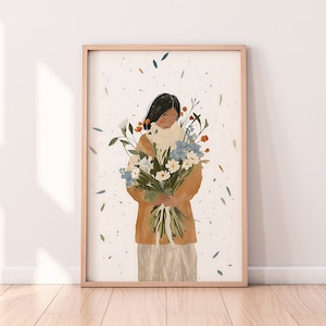 Modern Woman Wall Art Abstract Female Print Boho Girl Print Wall Decor Minimalist Girl Abstract Woman Printable Digital